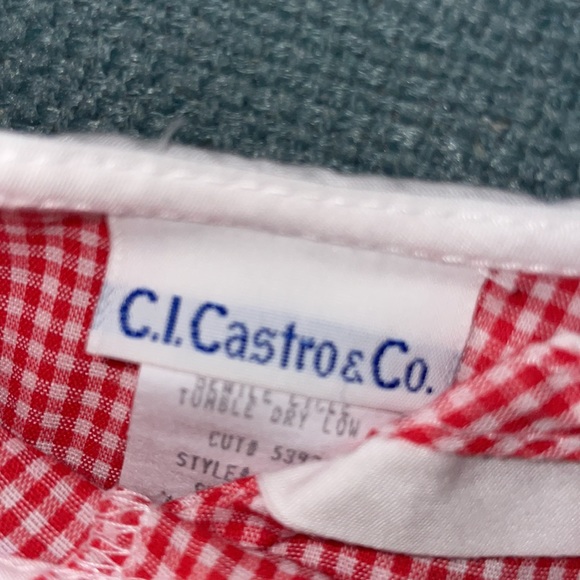 C. I. Castro and company red check sailor dress and bloomers set 3 Months - Picture 2 of 5